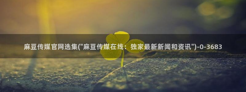 台湾麻豆传媒app官网：麻豆传媒官网选集(\