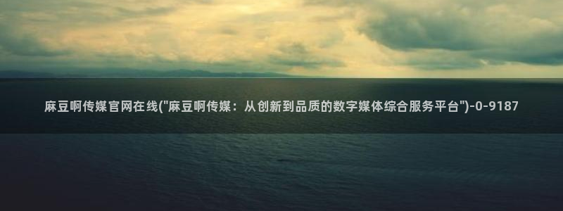 麻豆视传媒官网入口进入